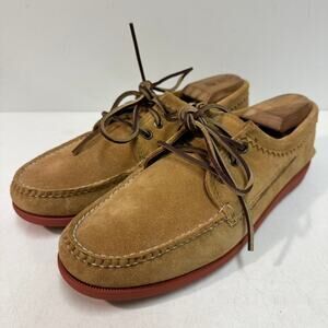 NWOT Quoddy Men’s Blucher Shoe Toast Suede Camp Moc Made in Maine USA 9.5 D
